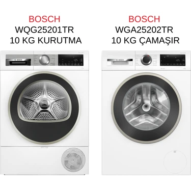 Bosch WQG25201TR - WGA25202TR 10 kg Kurutma ve 10 kg Çamaşır Makinesi 2'li