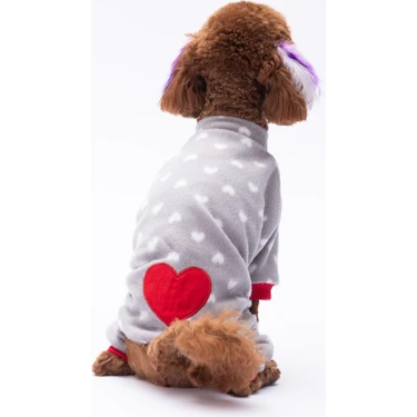 Pettrend Mini Kalpler Yumuşak Polar Tulum Kedi Köpek Tulumu Kedi Köpek Kıyafeti Kedi Köpek