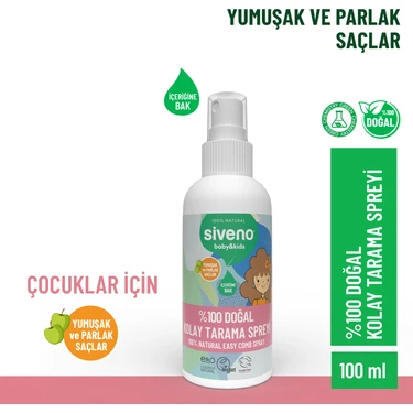 Siveno %100 Doğal Kolay Tarama Spreyi Çocuklar İçin Nemlendirici Hindistan Cevizi Yağlı 100