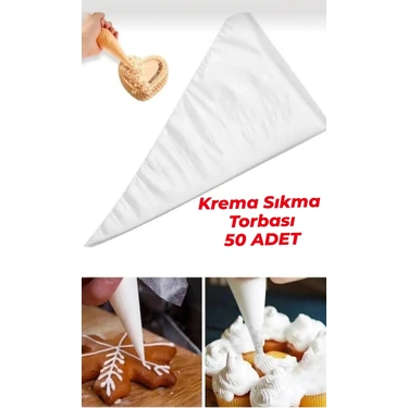 Tafce 50 Adet Krema Torbası, Tek Kullanımlık, Profesyonel Sıkma