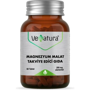 VeNatura 200 mg Elementel Magnezyum İçeren 60 Tablet Magnezyum Malat Takviye Edici Gıda - Türkiye