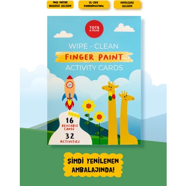 Wipe Clean Finger Paint Activity Cards - Silinebilir Parmak Boyası Kartları - Fingerprint