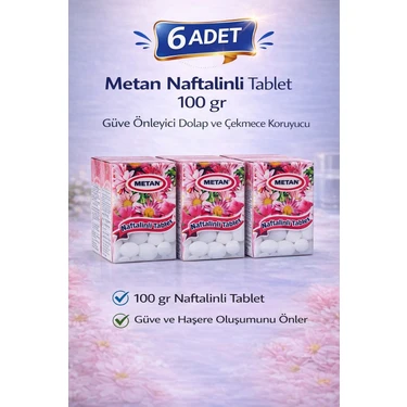 Uravas Store Metan Naftalinli Tablet 100 gr Güve Önleyici Dolap ve Çekmece Koruyucu 6