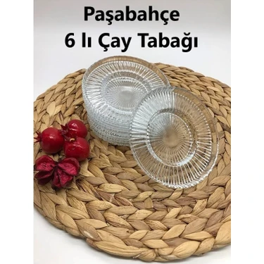 Paşabahçe 6 Lı Çay Tabağı Şeffaf Cam Malzeme ile Elysia Çay Bardağına