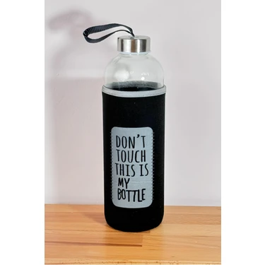 Mutfak Köşesi Sağlıklı Cam Matara 1000 ml Su Şişesi, Kılıflı 1lt Sporcu