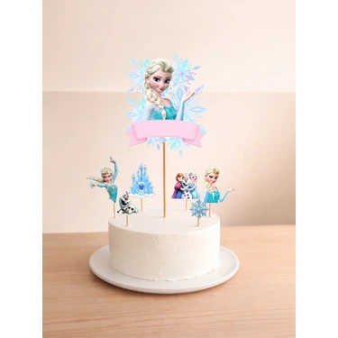 Sinem Gift Elsa Pasta Süsü - Elsalı 6 Lı Cupcake - Elsa Konseptli Süs - Elsa Frozen Doğum